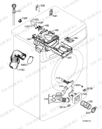 Взрыв-схема стиральной машины Rex Electrolux RWP12470W - Схема узла Hydraulic System 272